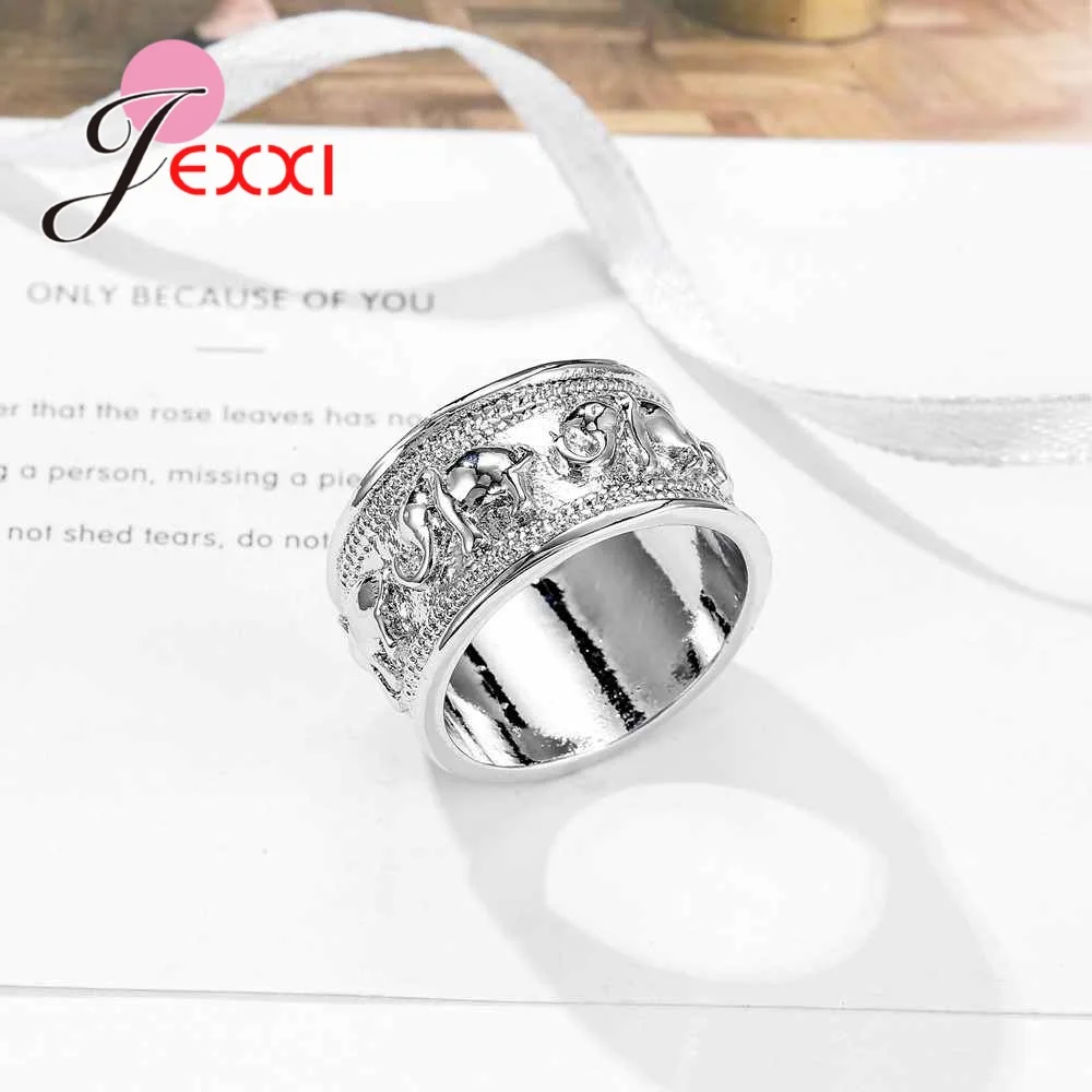 Animal Retro Cute Small Elephant Shape Big Rings 925 Sterling Silver Finger Ring For Women Fashion Jewelry silver ring,silver rings