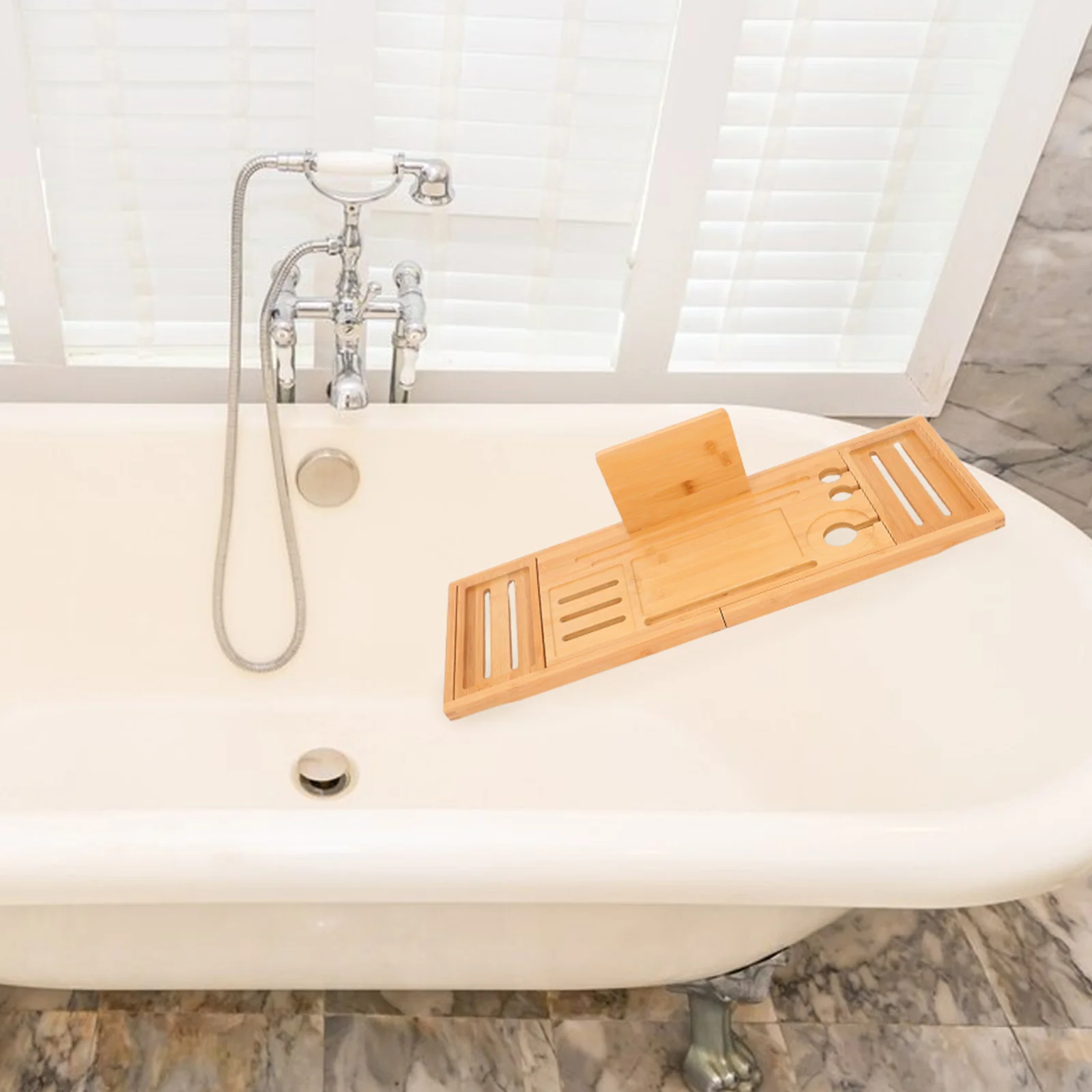 Bathtub Rack Bamboo Table Trays for Storage Organizer Accessories Bathroom Countertop Spa Desk