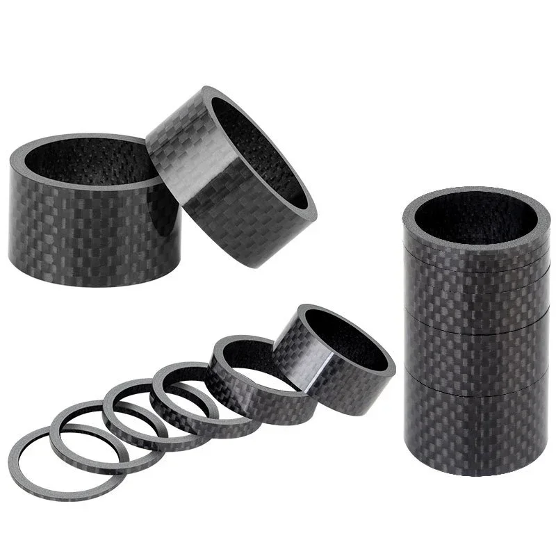 5PCS MTB Road Bike Bicycle Carbon Fiber Headset Fork Spacers Road Bike Handlebar stem Washer Ring Front Fork Bicycle Accessories