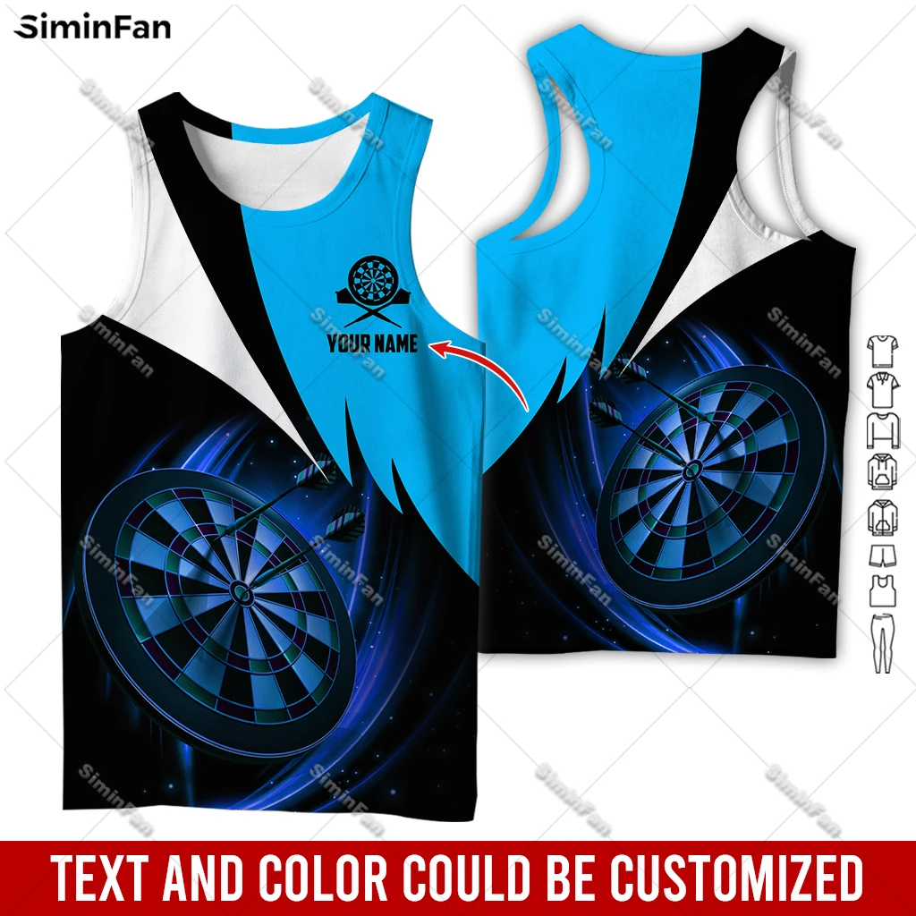 

Custom Text Darts Player Colorful Mens Tank Tops 3D All Over Printed Male O-Neck Tee Vest Summer Sleeveless Shirt Unisex Singlet