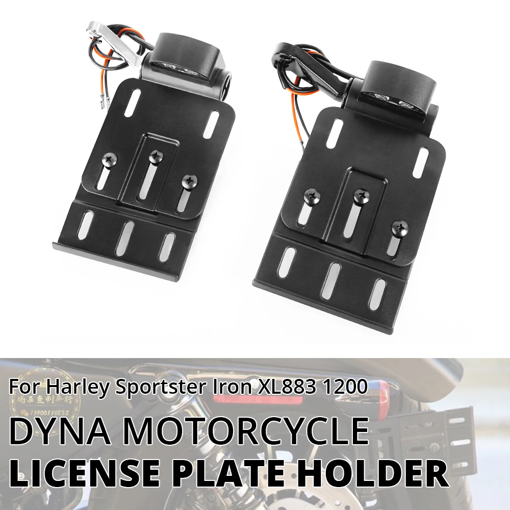 

For Harley Sportster XL 883 1200 2004-2016 LED Foldable Side Mount License Plate Bracket Telescopic Registration Plate Holder