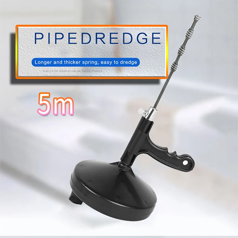 5M Plumbing Snake Drain Auger Sink Auger Hair Clog Remover Heavy Duty Pipe  Drain Cleaner for