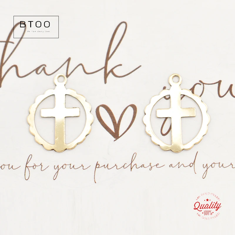14K Gold Filled Cross Charm Gold Cross Pendant DIY Jewelry Accessories Handmade Necklace Pendants Making Jewelry Findings