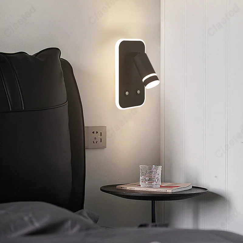 Led light, led wall lamp, wall light, led reading light New Nordic Minimalist Wall Lamp Hotel Interior LED Reading Light Corridor Bedroom USB Charging Bedside Decorate Wall Lamp