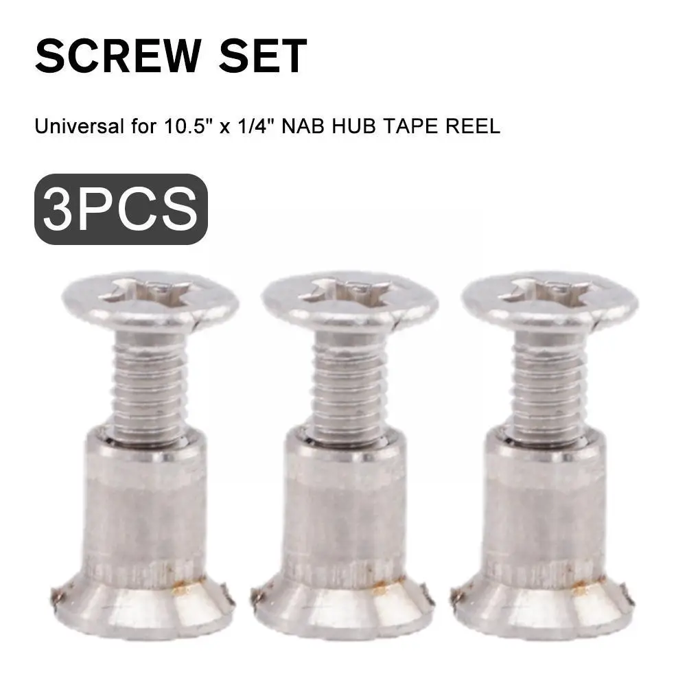 3 X Set Di Viti Nab Hub 1/4 "Bobina Di Nastro 10.5" Ampex Teac Bobina In Acciaio Inossidabile-Reel- Revox Tape Nagra Registratori Rmgi Studer T7M3