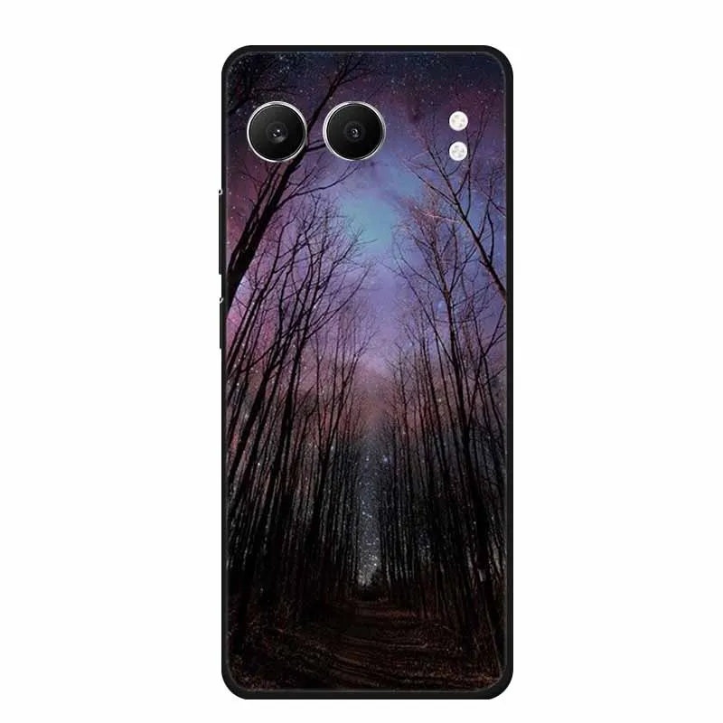 Cute Cartoon Cat Black Silicone Soft Back Cover Case
