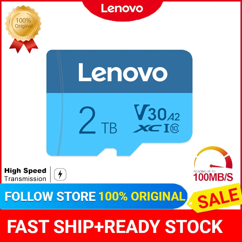 

2023 Top Lenovo Original Micro Mini SD TF Flash Card A1 V30 512G 1TB 2TB Fast-Speed Memory Card For Games 4K Camera Smartphone