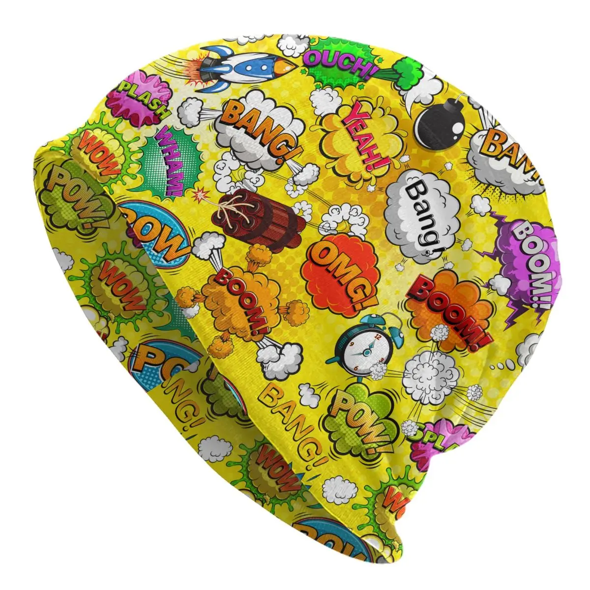 

Bang Yeah Fashion Beanie Caps Retro Comic Bright Art Skullies Beanies Ski Caps Bonnet Homme Hats