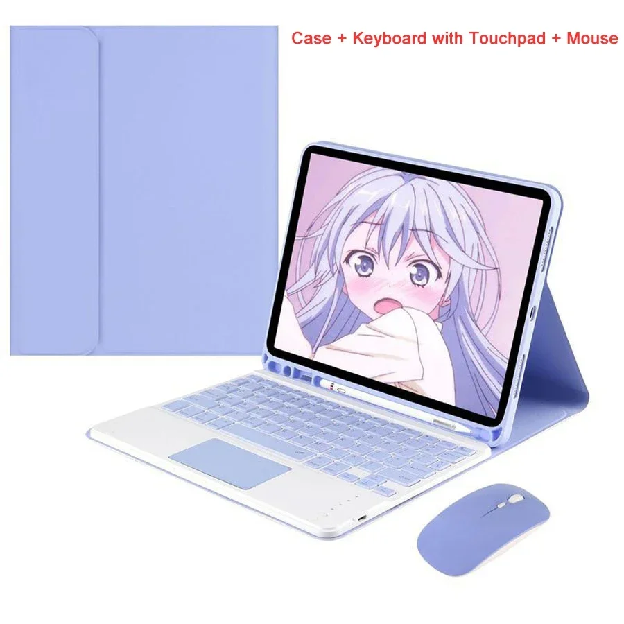 Premium Leather Keyboard Case with Mouse for iPad - Versatile Fit for Multiple Sizes