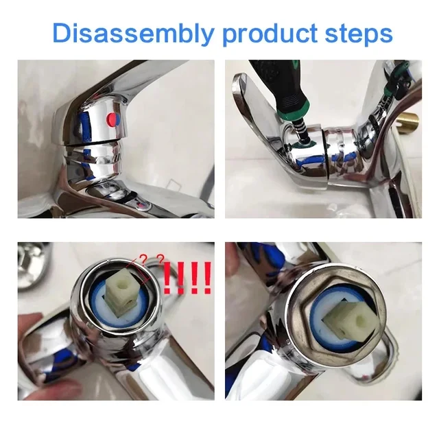 Accessori per rubinetti da cucina per bagno Interruttore per serbatoio doccia Valvola per acqua calda e fredda Maniglia singola Rubinetto di ricambio Maniglia in metallo 6