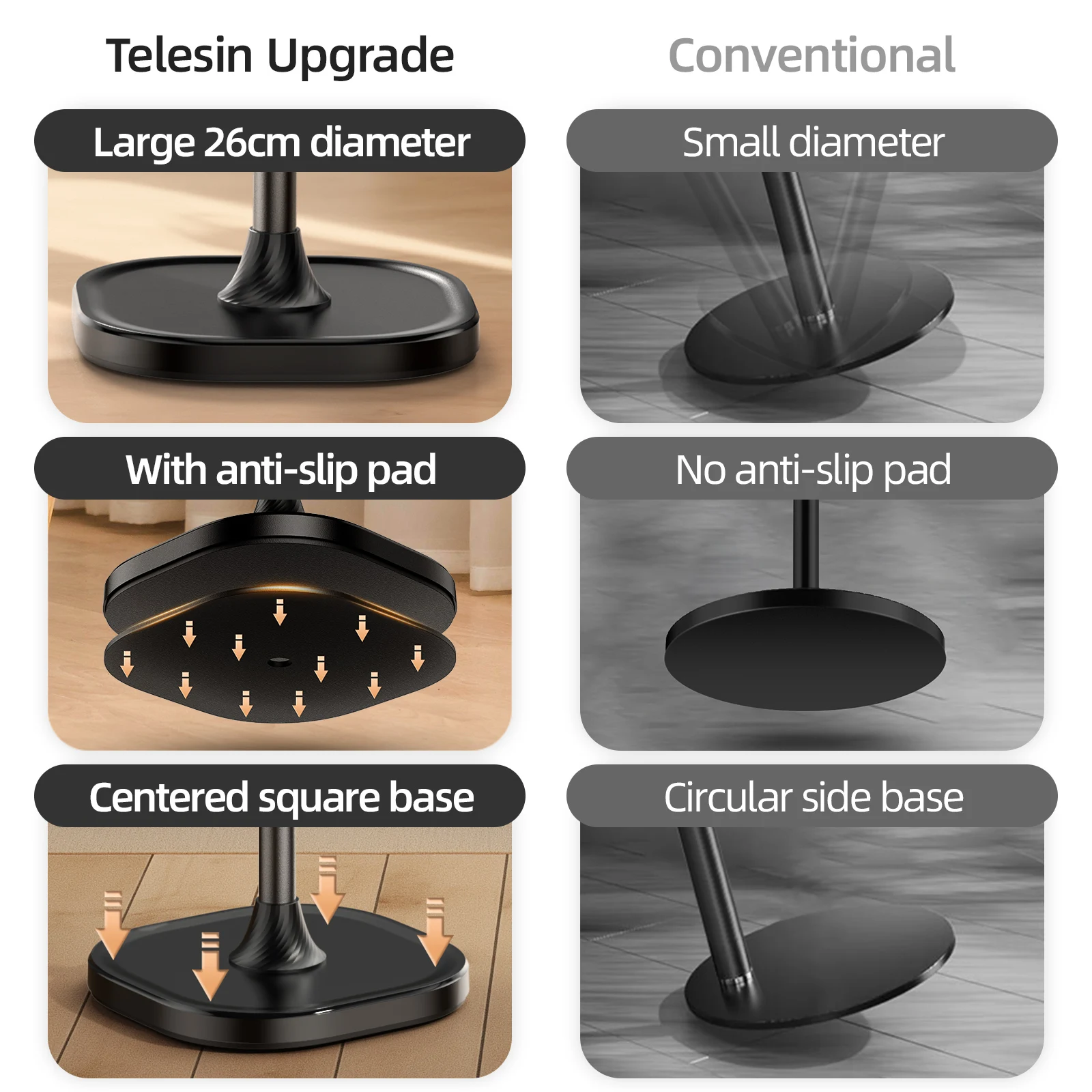 TELESIN Magnetic Mobile Phone Floor Stand Bracket