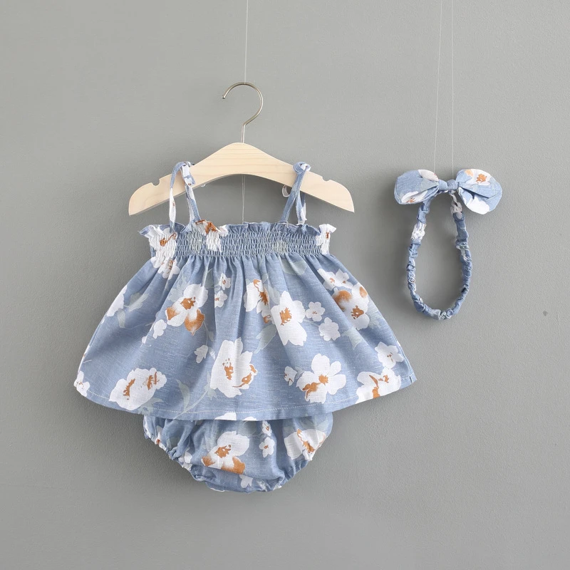 Newborn Baby Girls Clothes Sleeveless Dress+Briefs 2PCS Outfits Set Striped Printed Cute Clothing Sets Summer Baby Sunsuit 0-24M baby girl cotton clothing set