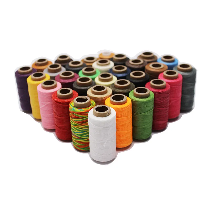 Waxed Thread For Leather Sewing 50m 0.8mm Black Off White Red Green Pink  Brown Grey Purple Orange Blue Apricot - AliExpress
