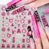 3pcs 5D Halloween Nail Art Stickers Y2K Pumpkin Skull Bone Ghost Cross Design Adhesive  Nail Decals for Manicure Decoration 4