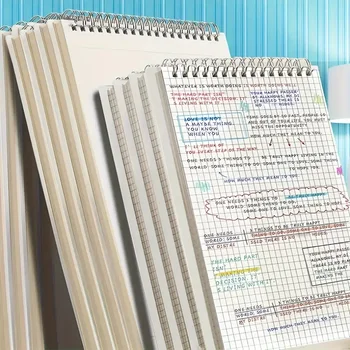Quaderno a spirale da 80 pagine/libro, quaderno a spirale ad anello A5/B5, blocco note a fogli mobili a griglia, promemoria per diario, quaderno con copertina morbida