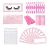 Wholesale Eyelashes Paper Box With Lash Trays Brush Tweezers Applicator For Fluffy Natural Long Wispy Strip Mink Lashes 5