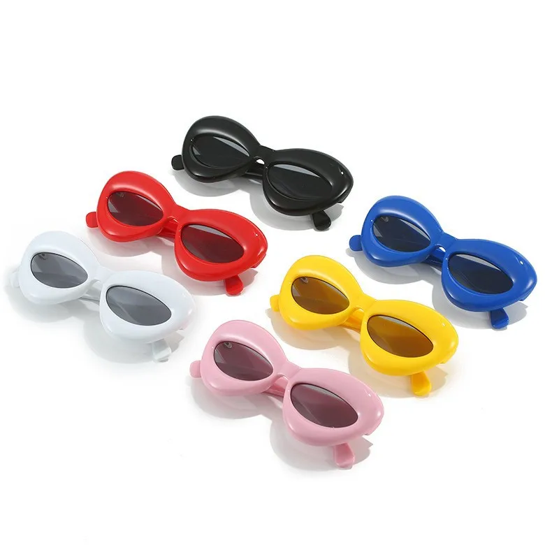 3-12 Years Cat Eye Sunglasses Lip-Shaped Sun Glasses for Girls Boys New Fashion Punk Sunglass Children Y2K Funny Trendy Eyewear