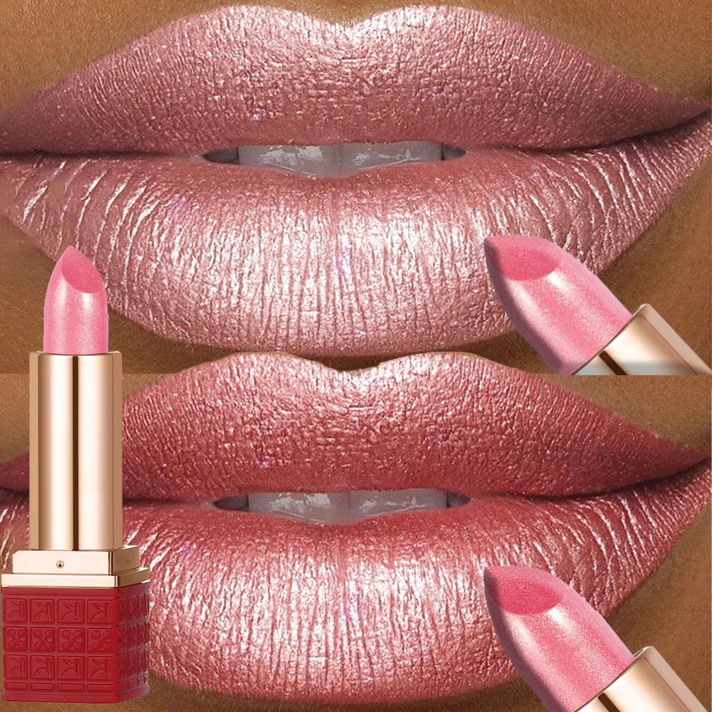 Description Picture 4 of itemMetallic Lipstick Bright Starry Sky Glossy Velvet Texture Durable Make Your Lips Shiny Waterproof Anti-fouling Glitter Lip Stick