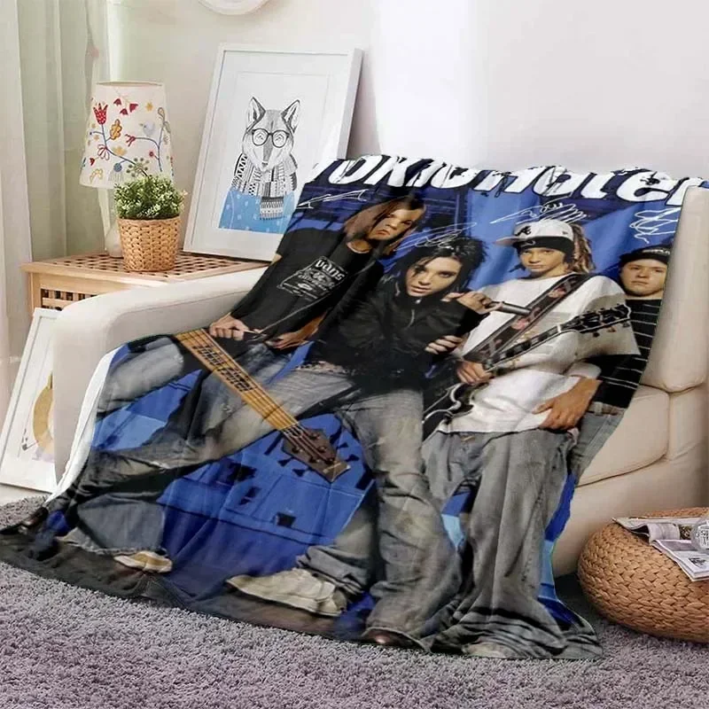 Tokio Hotel band Retro printed blanket warm blanket flannel soft and comfortable blanket home travel bedding birthday gift 2