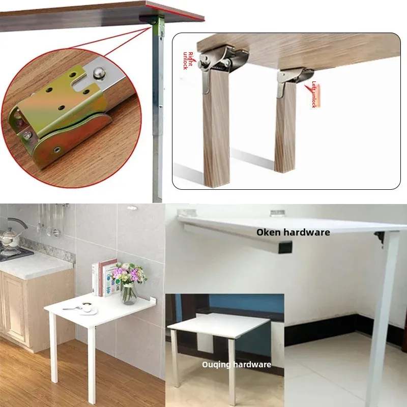 Foldable Table Leg Hinge Connector Piece Book Desk 90 Degree Self Locking Foldable Table Leg Bracket Hardware Accessories