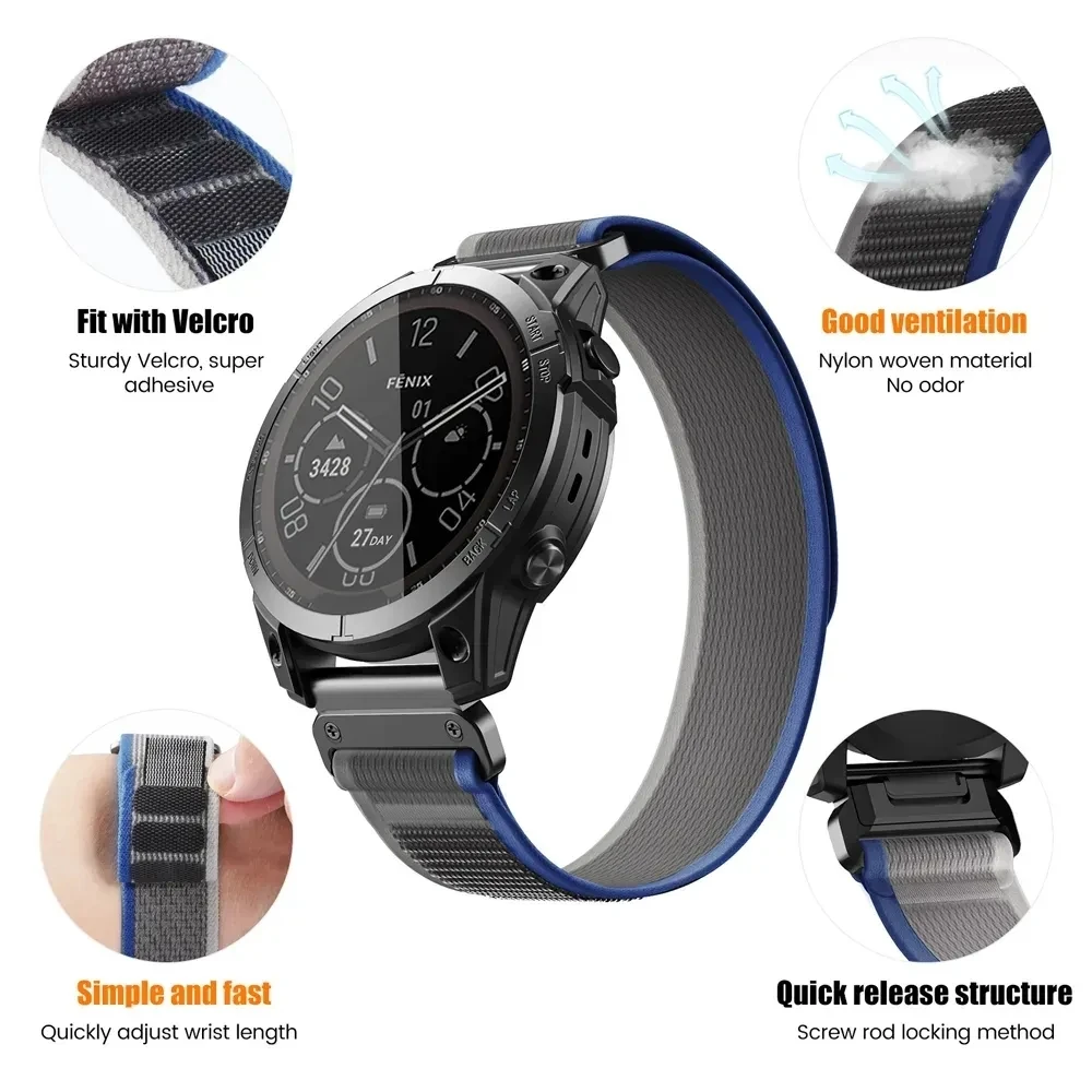Quick Fit Nylon Trail Loop Strap - Sports Wristband Bracelet