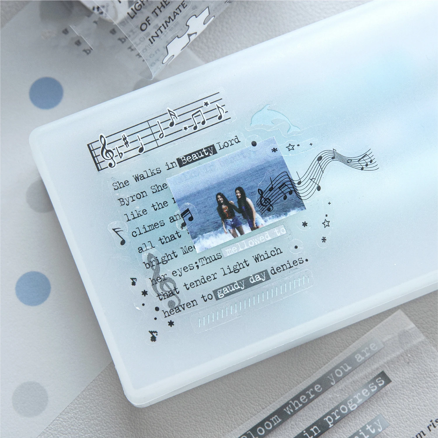 Frostbite Love 시리즈 빈티지 영어 단어 풍경 PET 테이프 크리 에이 티브 DIY 저널 재료 콜라주 스크랩북 편지지