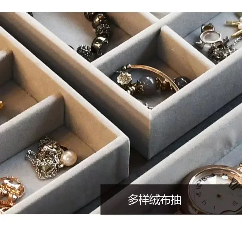 Jewelry Organizer Velvet Acrylic 3 Drawers Stackable Display Storage Earrings Necklace Bracelets Box Holder Case For Women