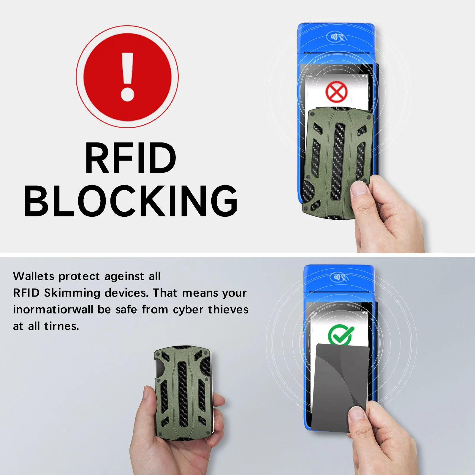 Sleek Men's Tactical Wallet with Money Clip and RFID Shielding