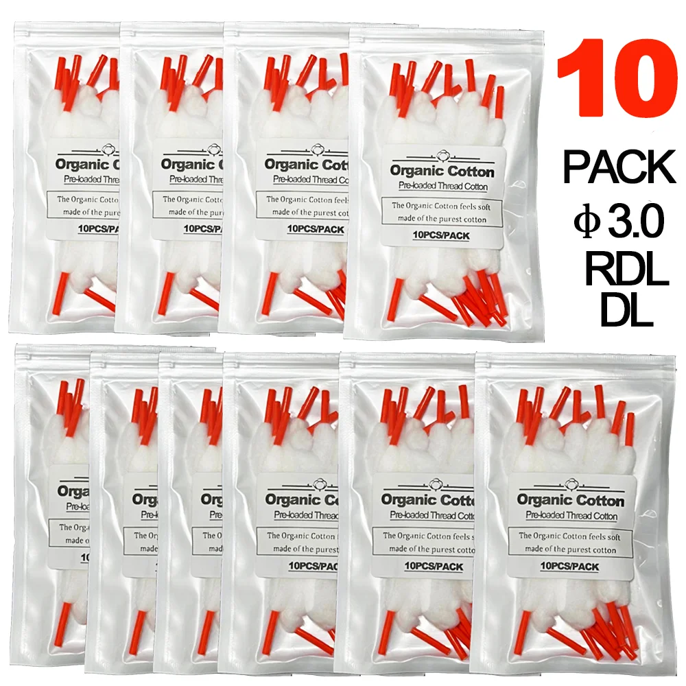 

10PACK 2.5/3.0 Mesh Boro Tank Coil Cotton COTN Thread Zeus X Organic Cotton For RDL MTL/DL DIY Liquid Absorbing Oil Guide Cotton