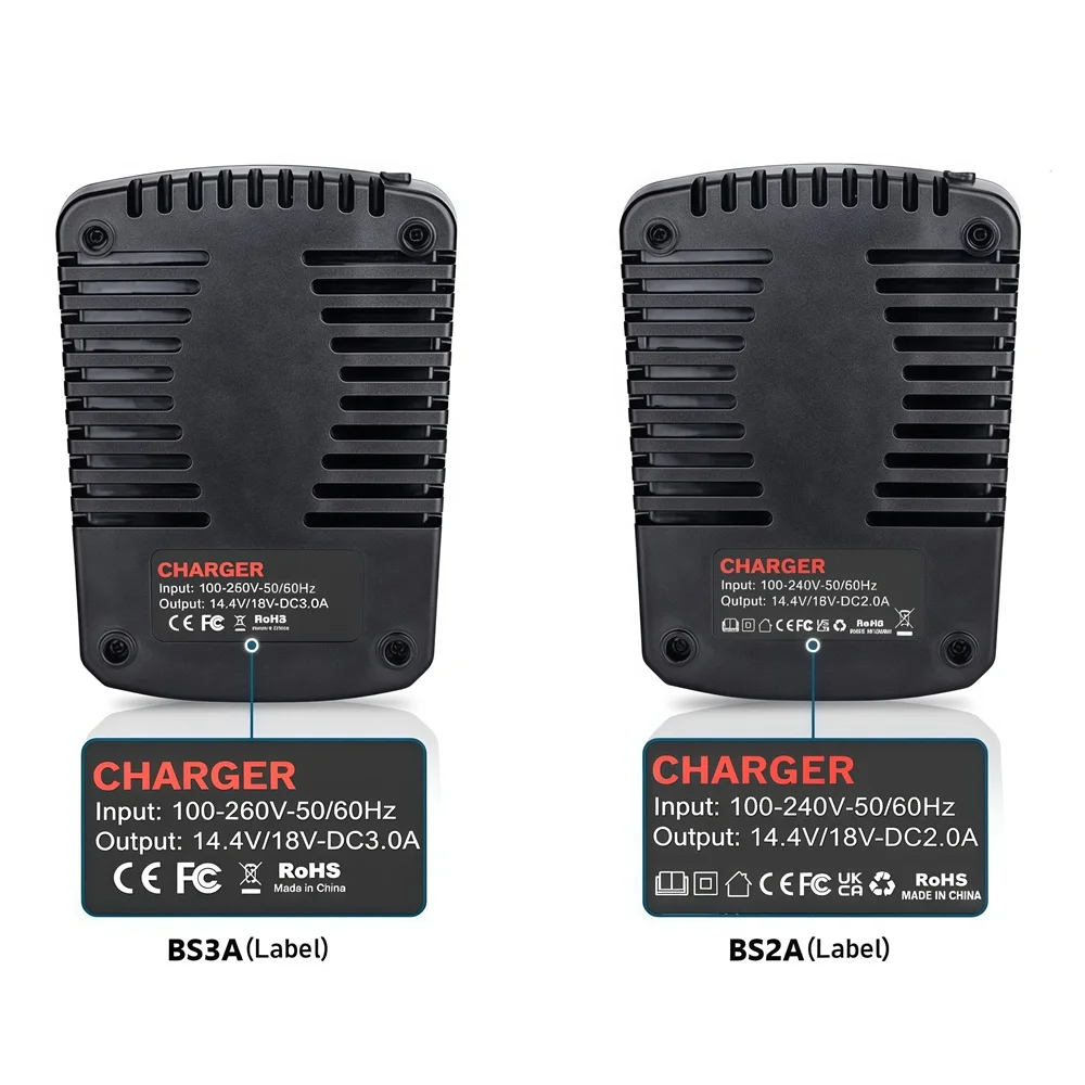 2 LED 표시등이 있는 보쉬용 2A/3A 리튬 이온 배터리 충전기 BAT609 BAT609G BAT618 AL1860CV용 14.4V 18V 고속 충전