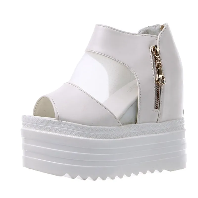 

2023 Women Platform Sandals Fashion Black White Color Rhinestone Casual Shoes Summer Comfortable Sandals Woman Sandals