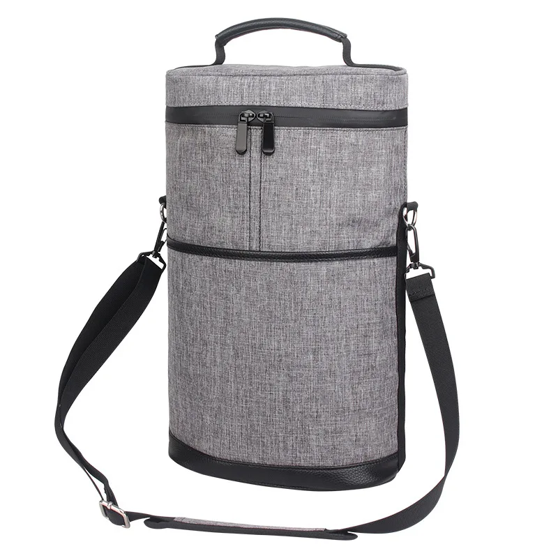 Cooler Bag for 2 Bottles Wine Bag Portable Bucket Carrier with Ice Champagne Picnic Pack Soft Cooler Bottle Opener