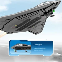 Military USA H-20 Stealth Strategic Bomber Fighter Model Building Blocks Technical Sergeant Combat Aircraft MOC Bricks Toys Gift 4