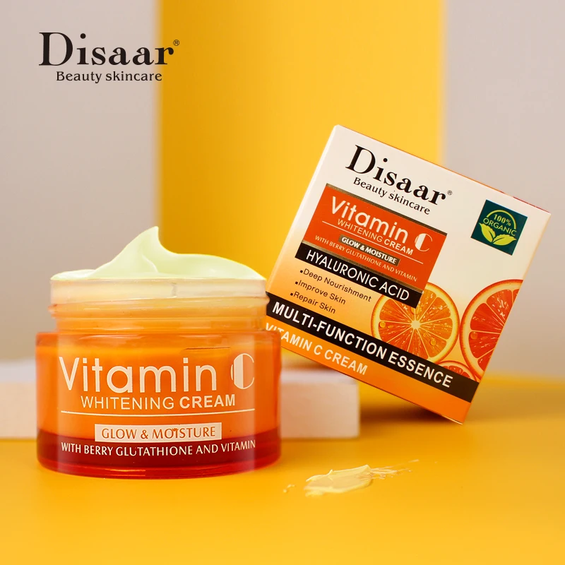 

Disaar Vitamin C Face Cream 50ml Whitening Cream Anti-aging Moisturizing Serum Fade Acne Marks Brightening Skin Care korean