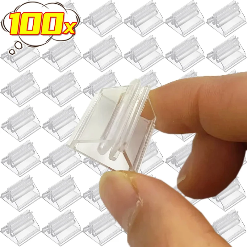 20/100PCS Mini Clear Stands Plastic Place Card Holders DIY Wedding Party Cards Holders Menus Price Tags Picture Display Holder