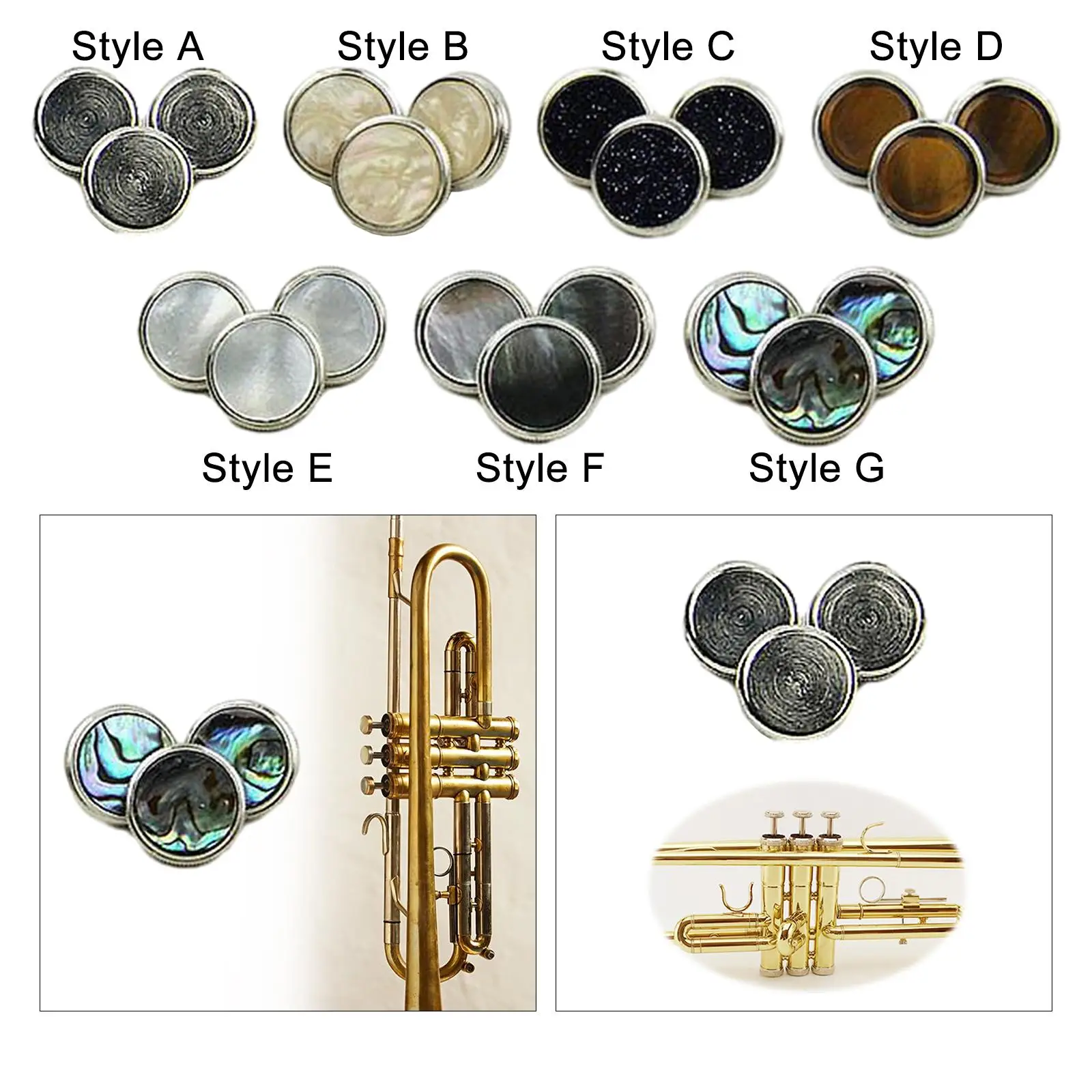 Replacement Key Parts, Trumpet Concert Buttons, Trumpet Concert Components,