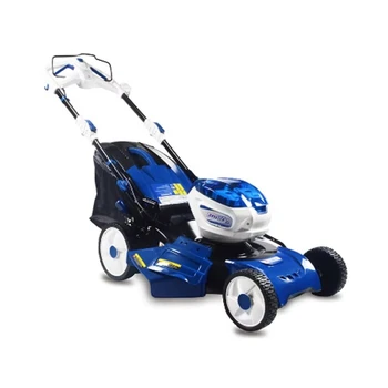 Viaggia automaticamente su una traccia di gomma, e il robot elettrico telecomandato si avvansa su un tagliaerba a raggio zero con raccoglierba.