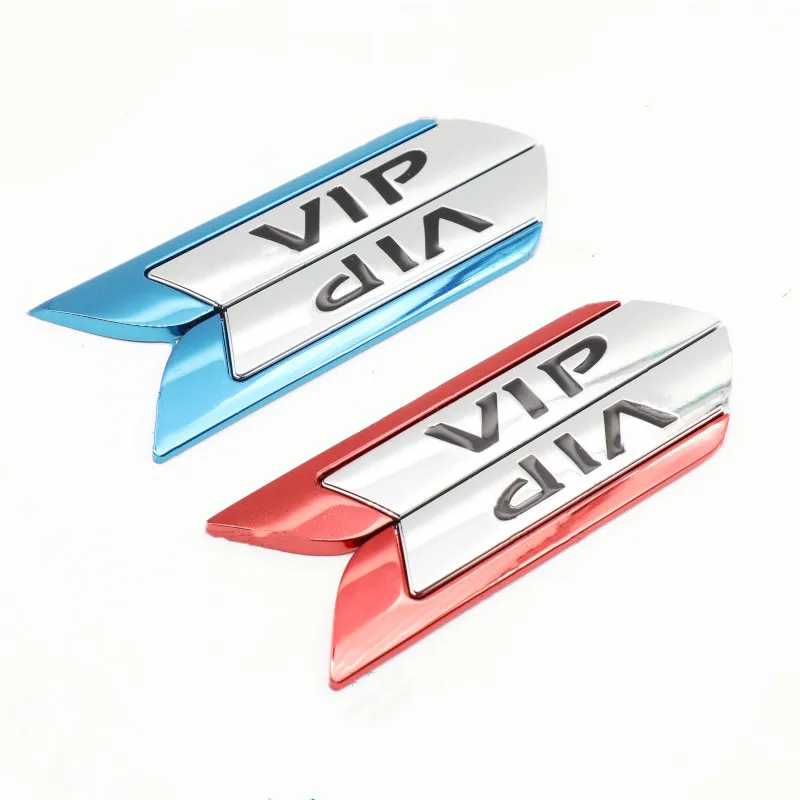 

1Pair 3D Metal VIP Emblem Badge Car Side Fender Sticker Decals For Audi Ford Nissan Toyota Turbo Honda Car Styling Accessories