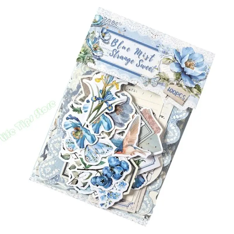 G5AB Retro Florals 스크랩북 스티커 세트는 저널링 프로젝트 및 창의적인 선물을 위한 우아한 꽃 디자인으로 구성되어 있습니다.