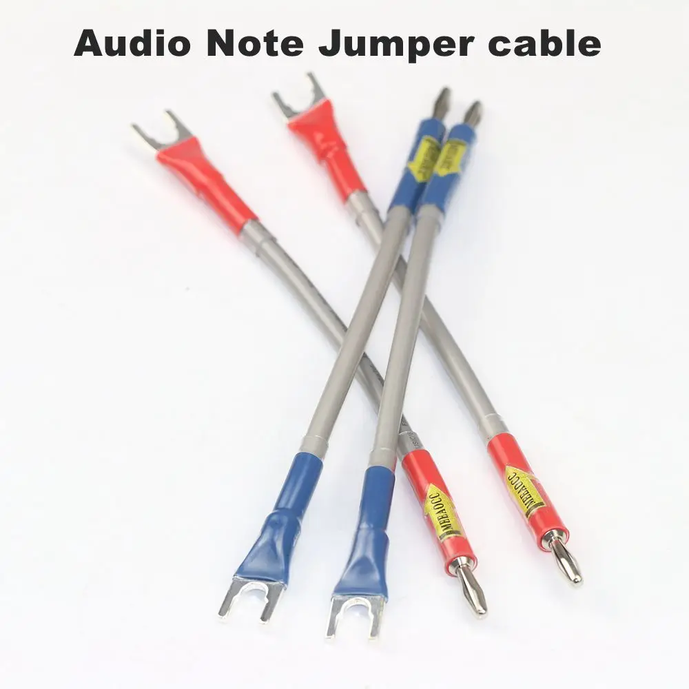 Originale British Audio Note An-Spe Mkhil Altoparlante In Argento Sterling Jumper Over Machine Wire Junction Post Bridge Cable