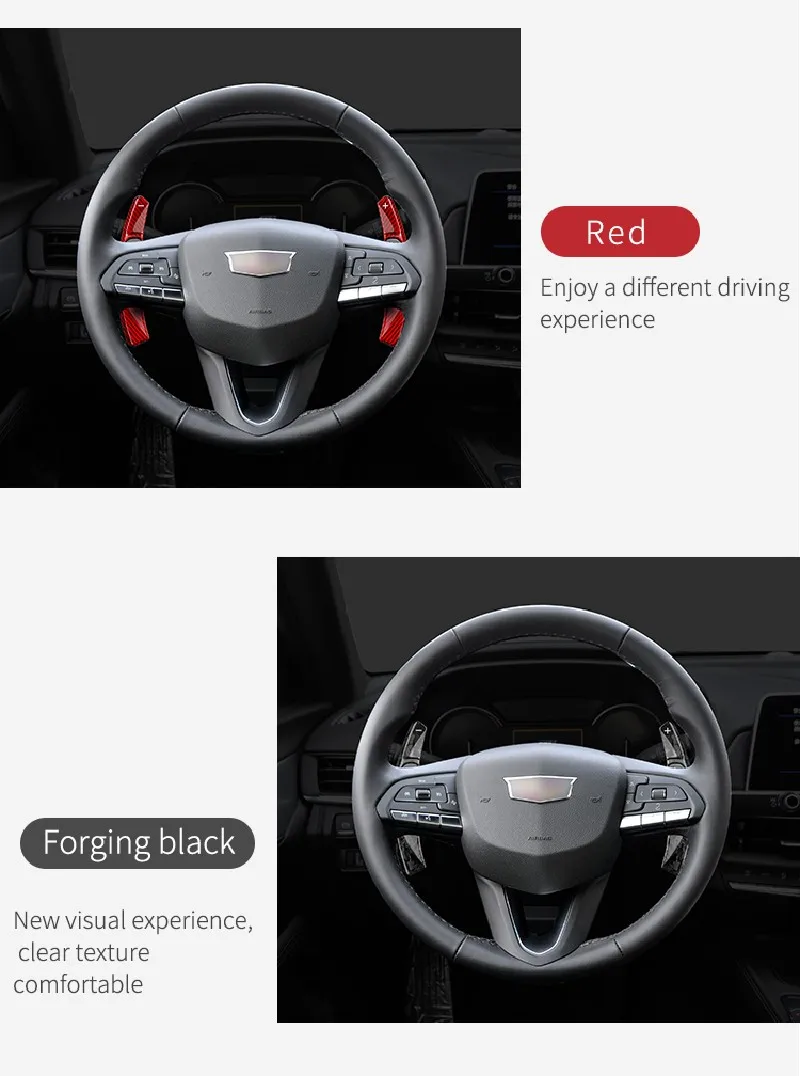 T-carbon Car Steering Wheel Paddle Shift For Cadillac CT4 CT5 Low-end Version 2017-2022 Carbon Fiber Paddle Shifter Extension