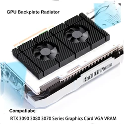 Radiateur de mémoire de plaque arrière de GPU pour RTX série 3090 3080 3070, carte graphique VGA, ram, panneau en aluminium + ventilateur double PWM, refroidisseur de refroidissement 