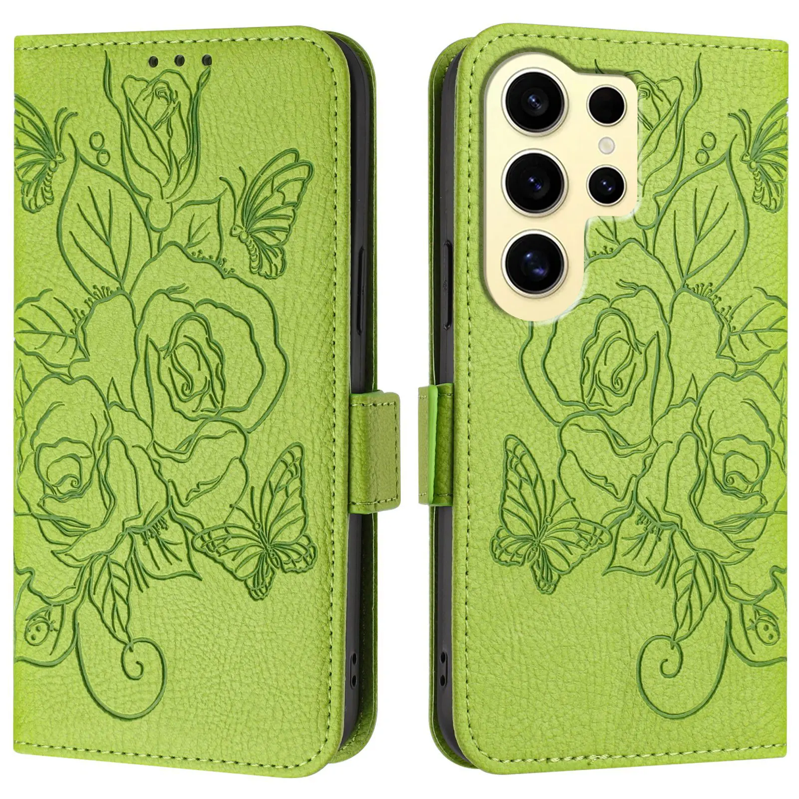 Elegant Floral Leather Phone Wallet Case - Premium Flip Cover Design