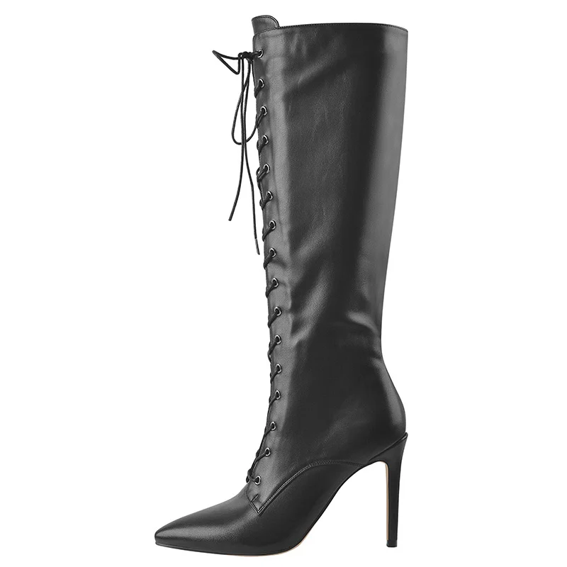 Richealnana Women Pointed Toe Leopard Side Zip 10CM High Heel Print Stiletto Stretch Over The