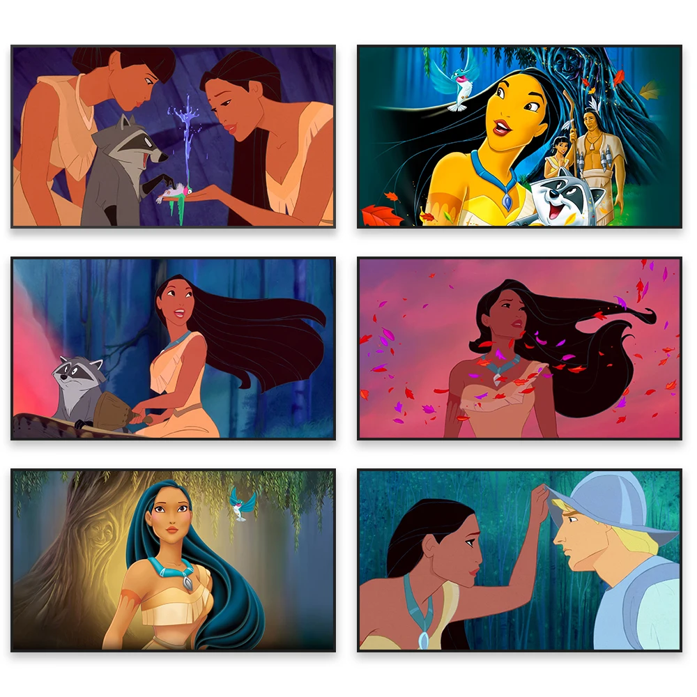 Pocahontas Movie Poster Disney Cartoon Movie Prints Pocahontas Princess Colorful Canvas Painting Home Kids Bedroom Decoration