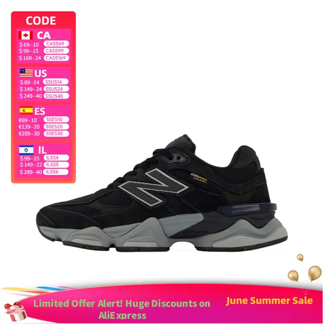 New Balance NB 9060, chaussures décontractées polyvalentes et confortables, unisexes, noires U9060ORA 1