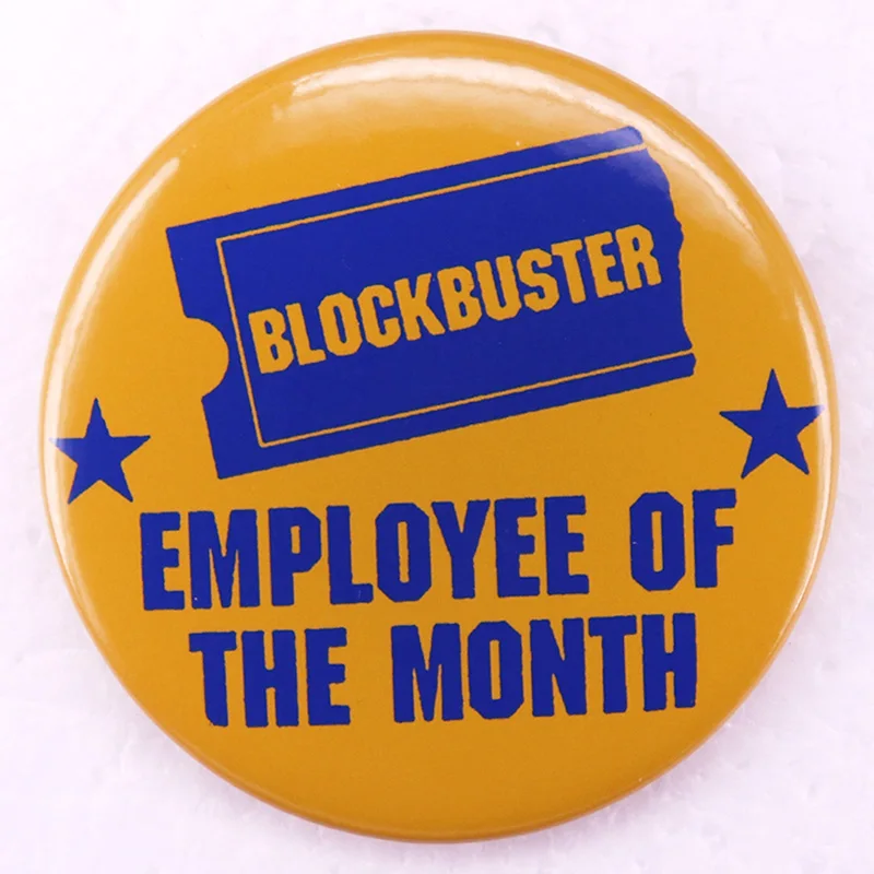 Blockbuster empleado del mes Pinback botón Pin hojalata insignia