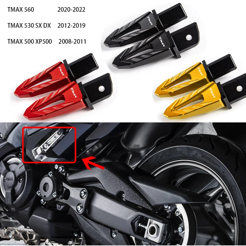 Motorcycle Rear Foot Pegs Rests Passenger Footrests For Yamaha Tmax 530  T-max dx sx 2012-2019 2017 2018 tmax 500 XP500 2011 2010 - AliExpress