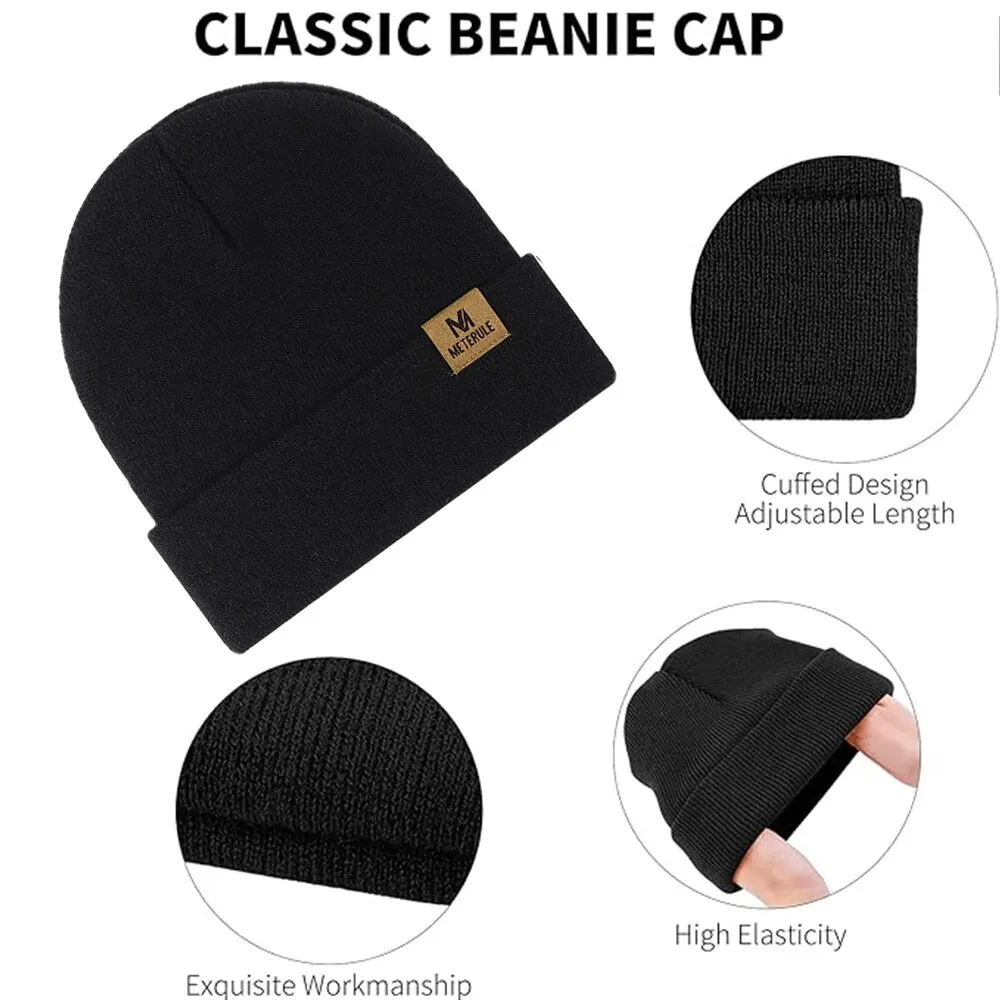 Knitted Hats Soft Knit Beanie for Men Or Women Winter Warm Windproof Outdoor Mountaineering Skiing Riding Hat Cycling Cap 3
