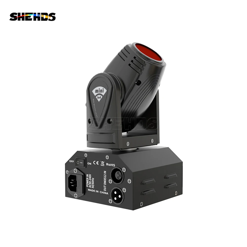 SHEHDS-Mini LED Spot Beam, Dimmable Light, 10W, RGBW, movendo a luz principal para DJ, Disco Party, Equipamento de palco, 4pcs